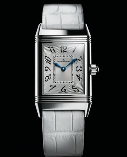 Replica Jaeger Lecoultre Reverso Duetto Classique Watch Q2568402 Steel - Diamonds on the Back - Alligator Strap