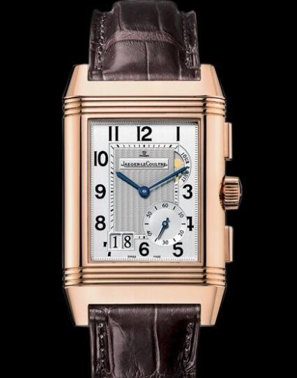 Replica Jaeger Lecoultre Reverso Grande GMT Q3022420 Pink Gold - Alligator Bracelet Watch