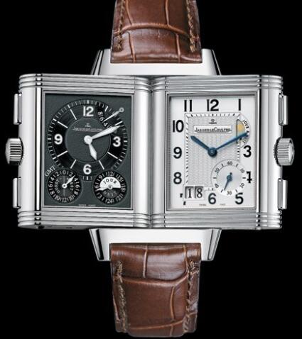 Replica Jaeger Lecoultre Reverso Grande GMT Q3028420 Steel - Aligator Bracelet Watch