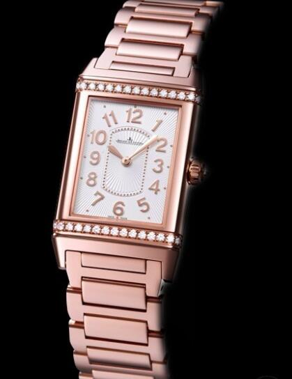 Replica Jaeger Lecoultre Grande Reverso Lady Ultra Thin Watch Q3202121 Pink Gold - Diamonds - Pink Gold Bracelet