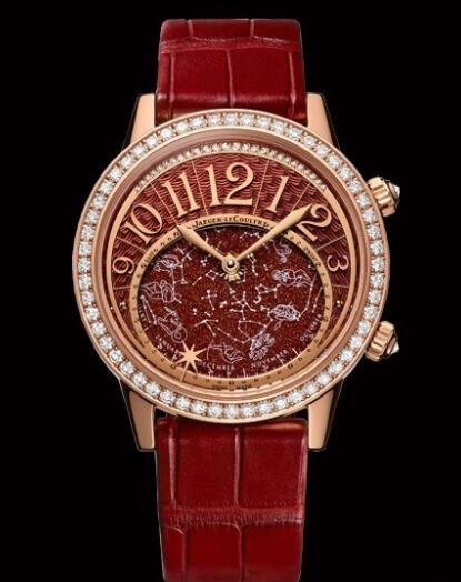 Jaeger-Lecoultre Rendez-Vous Celestial Replica Watch Q3482560 Pink Gold - Diamonds - Red Aventurine Dial - Alligator Strap Jaeger-Lecoultre Rendez-Vous Celestial Replica Watch Q3482560 Pink Gold - Diamonds - Red Aventurine Dial - Alligator Strap
