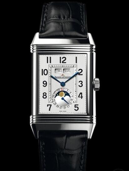 Replica Jaeger Lecoultre Grande Reverso Calendar Q3758420 Steel - Aligator Bracelet Watch