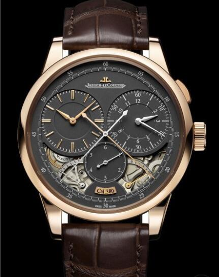 Replica Jaeger-LeCoultre Duomètre Chronographe Q601244J Pink Gold - Strap Chocolate Mat Watch