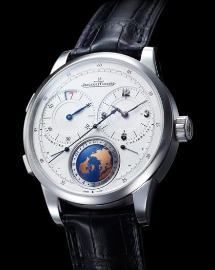 Replica Jaeger-LeCoultre Duomètre Unique Travel Time Q606352J White Gold - Alligator Strap Watch