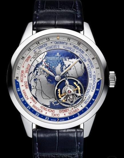 Jaeger LeCoultre Geophysic Tourbillon Universal Time Replica Watch Q8126420 Platinum - Strap Alligator