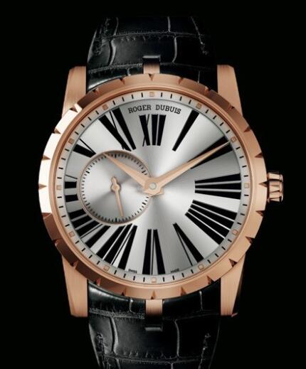 Replica Roger Dubuis Excalibur 42 Automatique RDDBEX0351 Watch Pink Gold - Alligator Bracelet