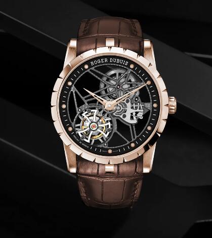 Roger Dubuis Excalibur Skeleton flying tourbillon RDDBEX0392 Replica Watch Rose gold Flying tourbillon