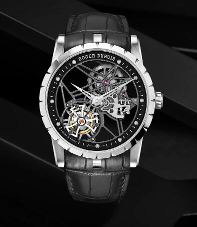 Roger Dubuis Excalibur Skeleton flying tourbillon RDDBEX0393 Replica Watch White gold Flying tourbillon