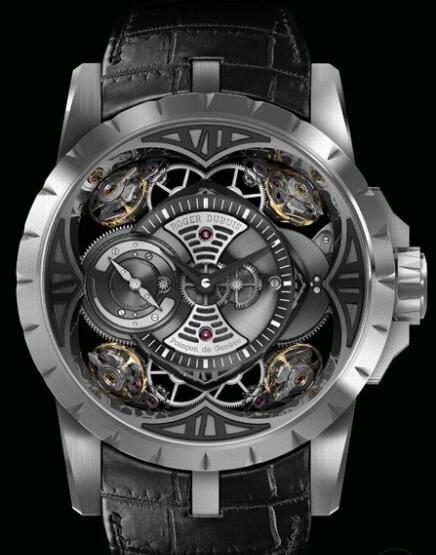 Replica Roger Dubuis Excalibur Quatuor Watch RDDBEX0408 Silicon - Alligator strap