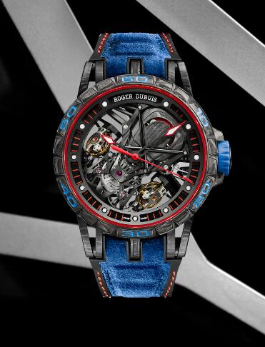 Roger Dubuis Excalibur Spider Aventador S RDDBEX0686 Replica Watch Carbon Blue