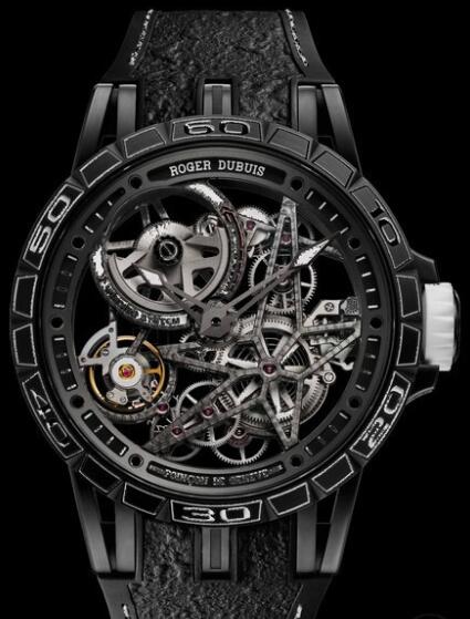 Replica Roger Dubuis Excalibur Spider Pirelli - Squelette automatique Watch RDDBEX0705 Titanium - Rubber Strap