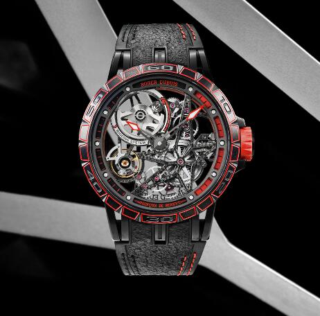 Roger Dubuis Excalibur Spider Pirelli Automatic Skeleton RDDBEX0747 Replica Watch Titanium Black