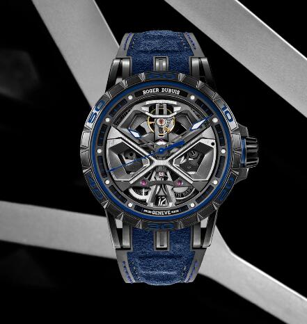 Roger Dubuis Excalibur Spider Huracán RDDBEX0749 Replica Watch Titanium Blue