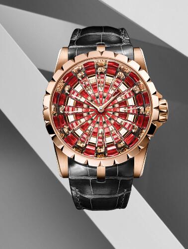 Roger Dubuis Excalibur The Knights of the Round Table RDDBEX0785 Replica Watch Rose gold Black