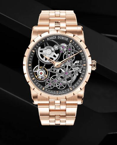 Roger Dubuis Excalibur Automatic Skeleton RDDBEX0788 Replica Watch Rose gold
