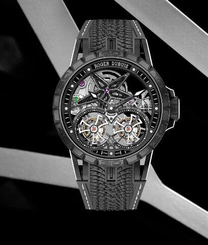 Roger Dubuis Excalibur Spider Pirelli ICE ZERO 2 RDDBEX0825 Replica Watch Titanium Flying tourbillon Black