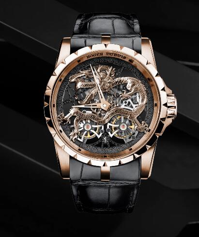 Roger Dubuis Excalibur Long RDDBEX0901 Replica Watch Rose gold Manual