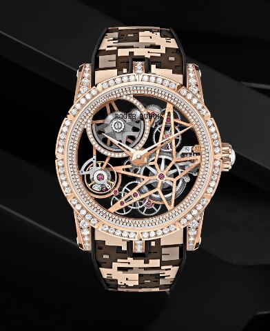 Roger Dubuis Excalibur Automatic Skeleton RDDBEX0937 Replica Watch Rose gold