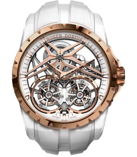 Roger Dubuis Excalibur Double Tourbillon Edition White Ceramic Replica Watch RDDBEX0952