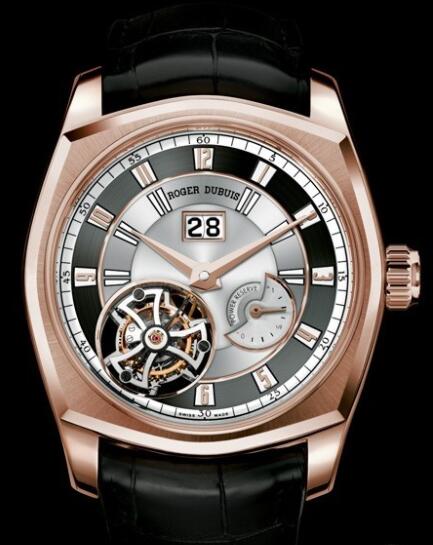 Replica Roger Dubuis La Monegasque Tourbillon Volant RDDBMG0010 Watch Pink Gold - Alligator Bracelet