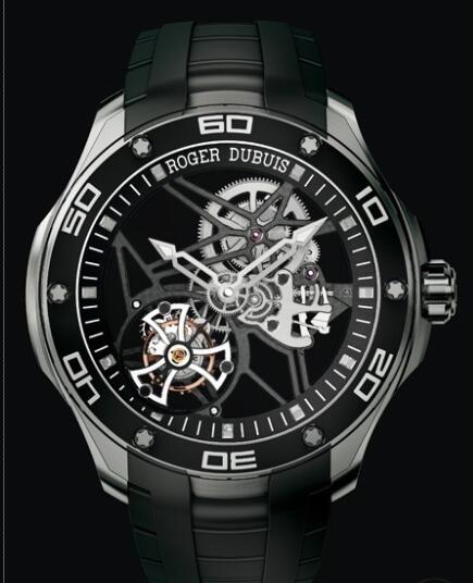 Replica Roger Dubuis Pulsion Tourbillon Volant Squelette RDDBPU0002 Watch Titanium - Caoutchouc Strap