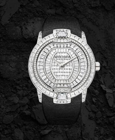 Roger Dubuis Velvet Haute Joaillerie - White Gold and Diamonds RDDBVE0013 Replica Watch White gold Black