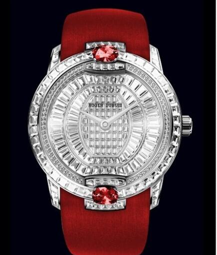 Replica Roger Dubuis Watch Velvet Haute Joaillerie RDDBVE0018 White Gold - Diamonds - Satin Strap