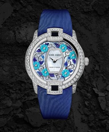 Roger Dubuis Velvet Blossom Velvet Blue - White Gold RDDBVE0054 Replica Watch White gold Blue