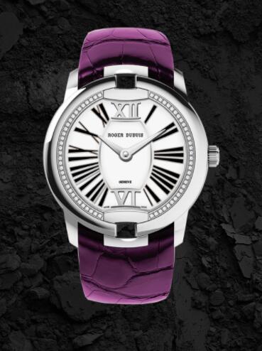 Roger Dubuis Velvet White gold - Purple alligator strap RDDBVE0071 Replica Watch White gold Pink