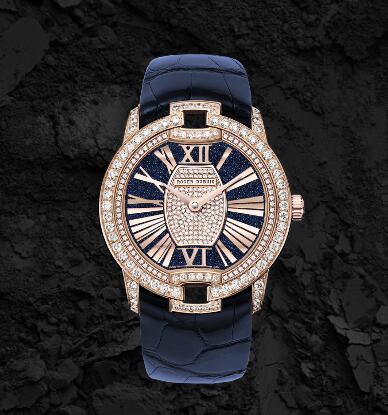 Roger Dubuis Velvet Aventurine RDDBVE0095 Replica Watch Rose gold Blue