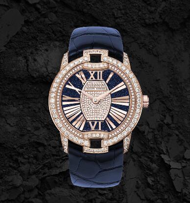 Roger Dubuis Velvet Aventurine RDDBVE0095 Replica Watch Rose gold Blue