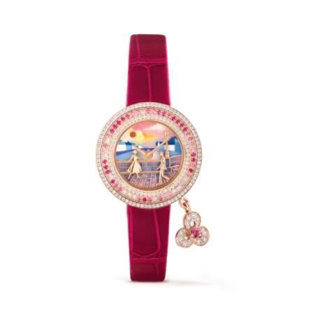 Replica Van Cleef & Arpels Charms Romance Parisienne Rencontre watch VCARO8WP00